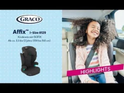 Discount Affix i-Size R129 Midnight Kinder Kindersitze Isofix|Kindersitze 15-36 Kg, Gruppe 2/3
