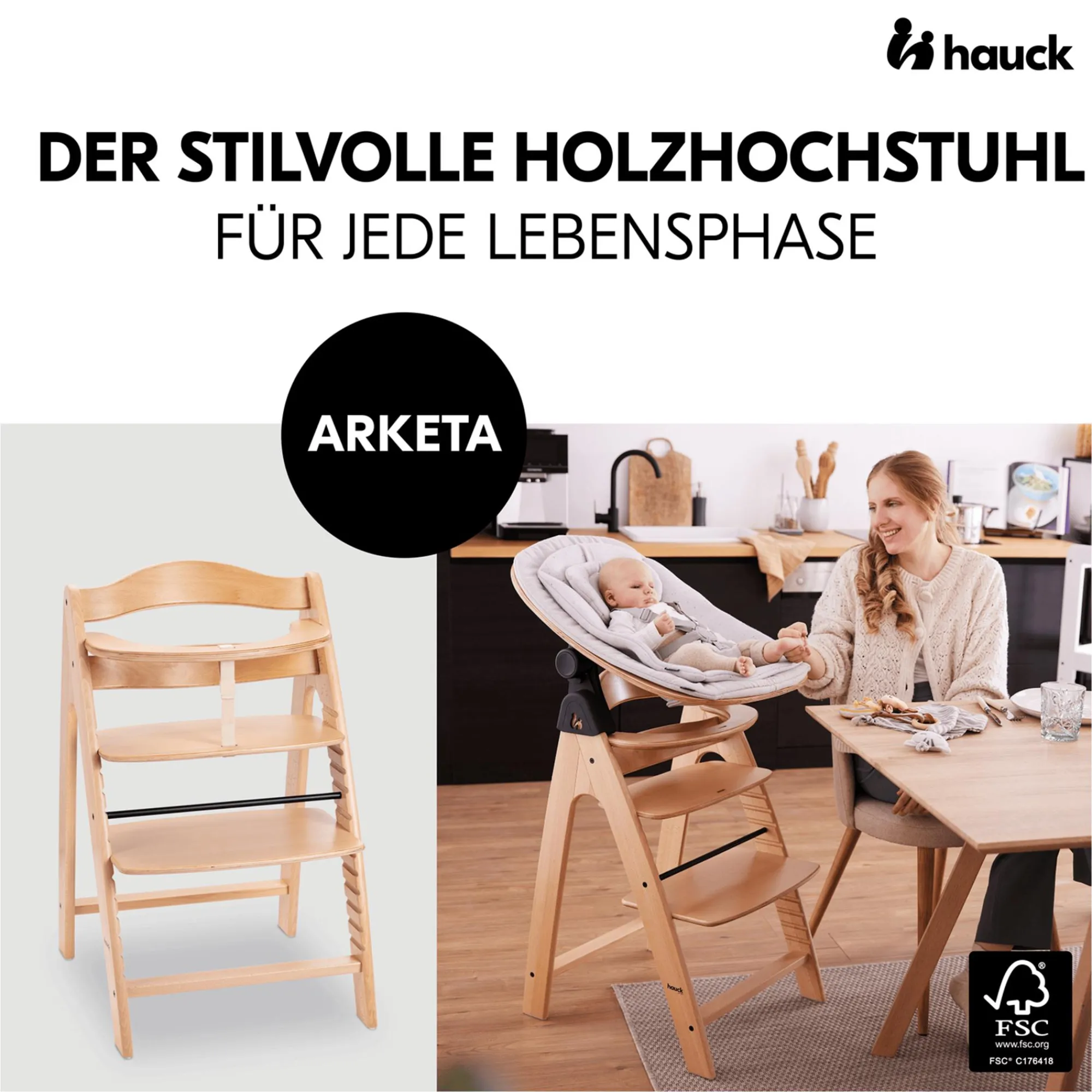Arketa Beech Treppenhochstühle