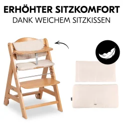 Best Beta+ Natur mit Sitzauflage Uni Treppenhochstühle