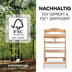 Best Beta+ Natur mit Sitzauflage Uni Treppenhochstühle