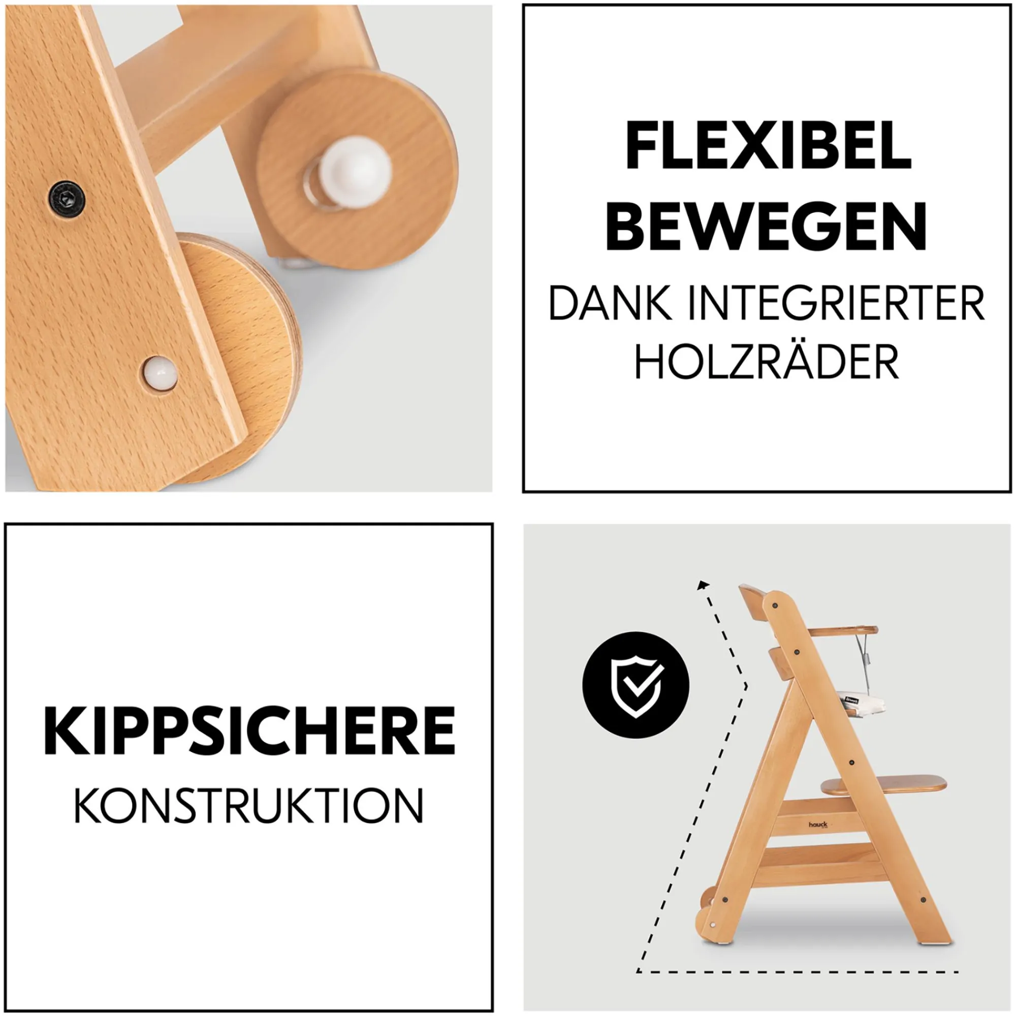 Best Beta+ Natur mit Sitzauflage Uni Treppenhochstühle