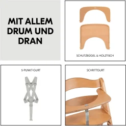 Best Beta+ Natur mit Sitzauflage Uni Treppenhochstühle