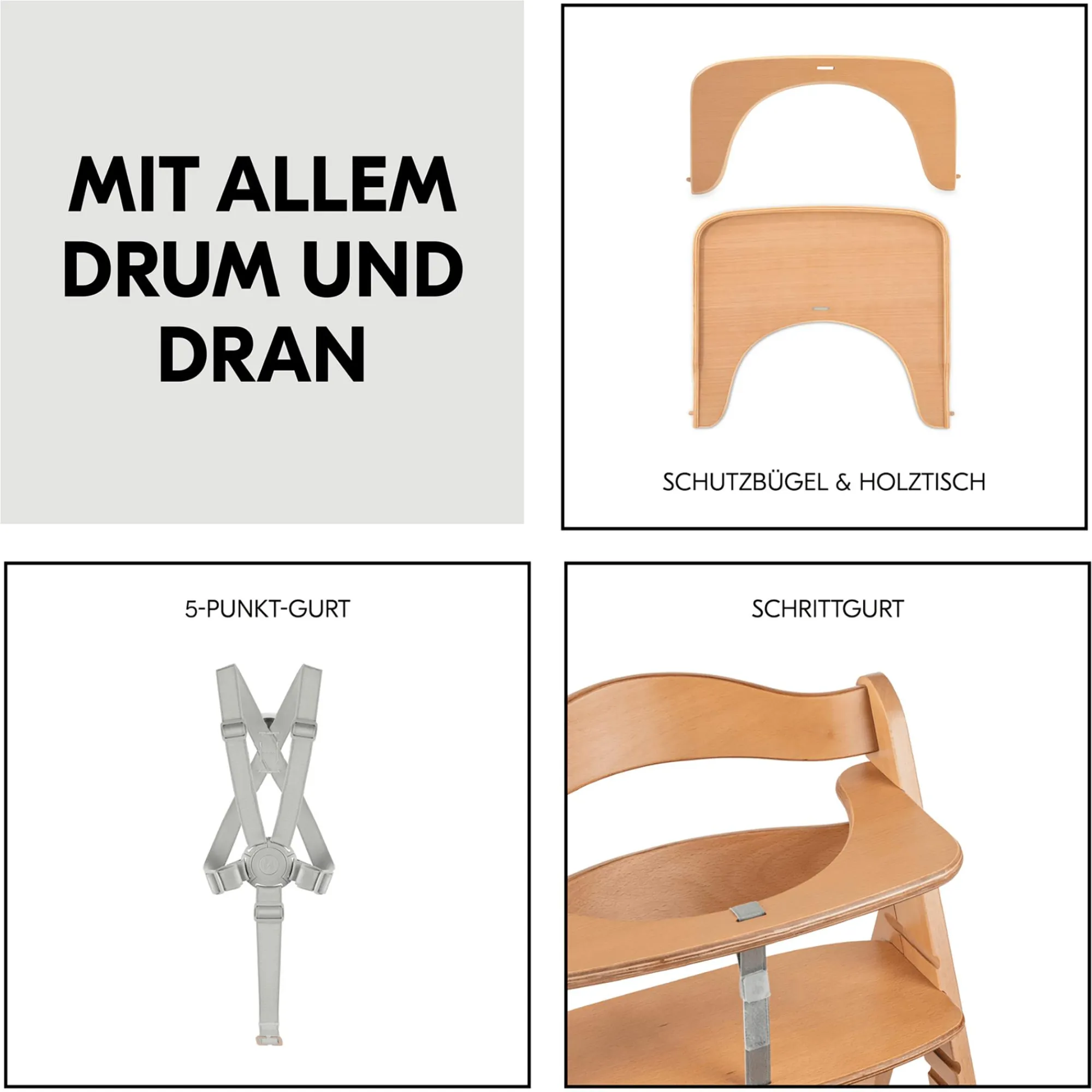 Best Beta+ Natur mit Sitzauflage Uni Treppenhochstühle