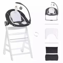 Beta Newborn Set - White Melange Charcoal Treppenhochstühle