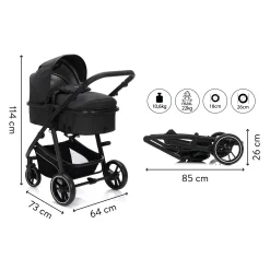 Discount Denver 2in1 Anthrazit Melange Kinder Buggys|Kombi-Kinderwagen