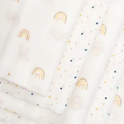 Outlet 5er Set Mulltücher Regenbogen Mullwindeln|Mullwindeln