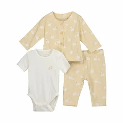 Best 3er-Set Kurzarmbody, Hose und Jacke Schwan Hosen|Bodys