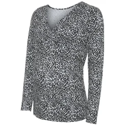 Clearance Langarmshirt Leoparden-Muster Umstandsoberteile