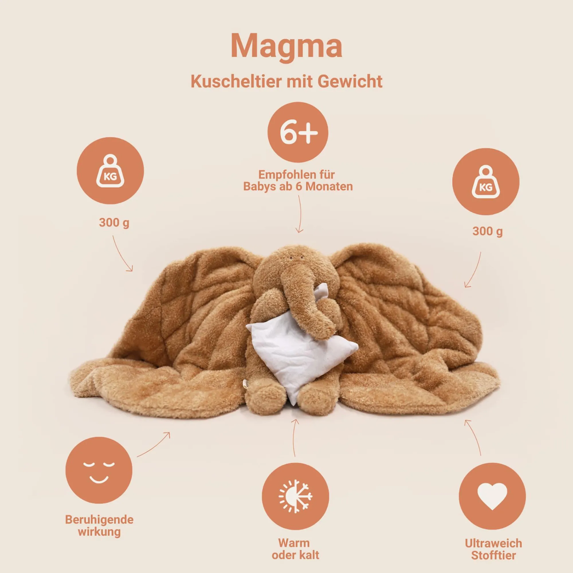 Clearance Magma Kuscheltier mit Gewicht Kuscheltiere