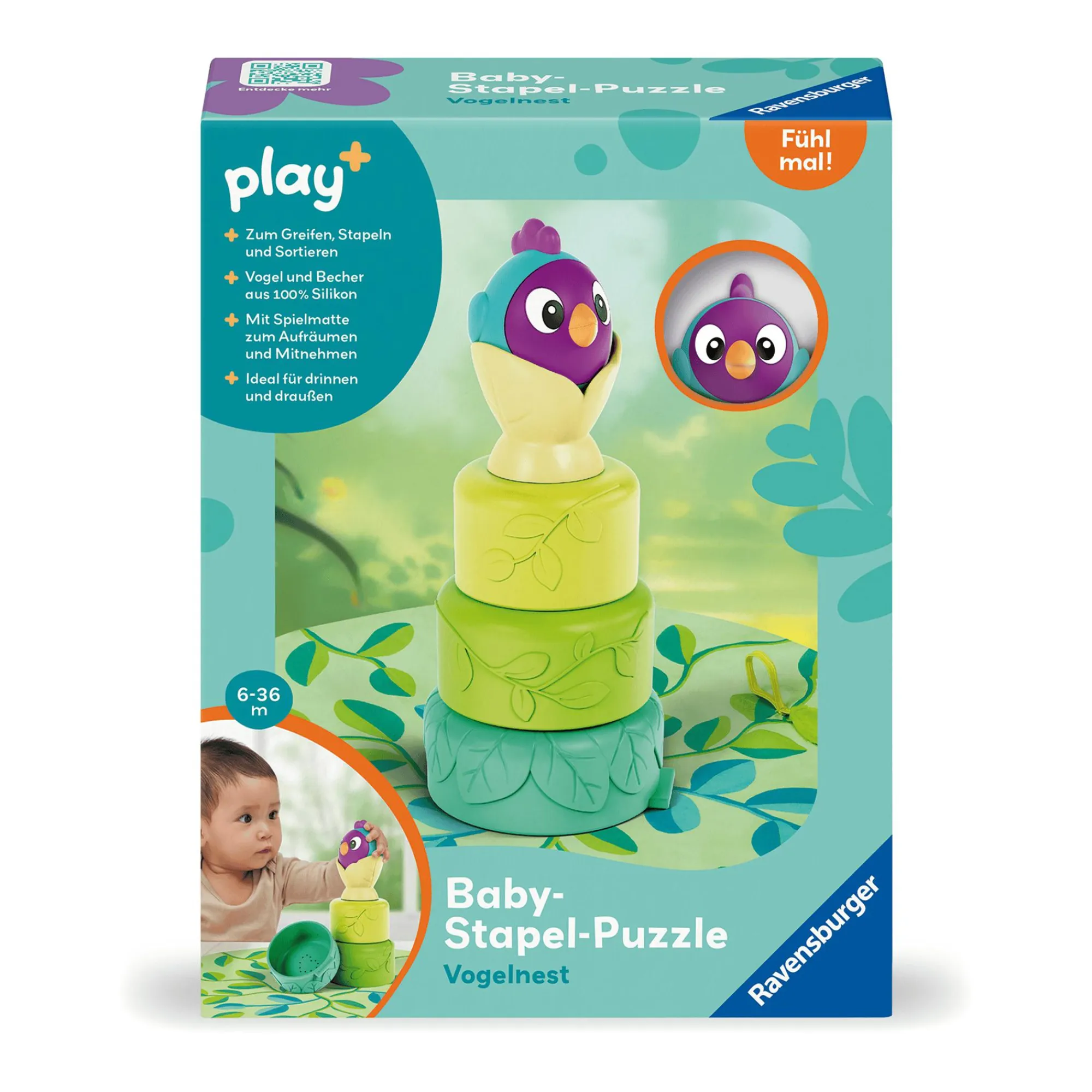 Best Play+ Baby-Stapel-Puzzle Vogelnest Kinder Lernspielzeug|Stapelbecher