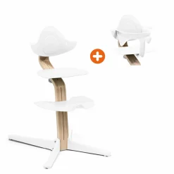 Outlet Set Nomi® Hochstuhl Natural White mit Baby Set Treppenhochstühle