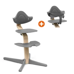 Set Nomi® Stuhl Natural Grey mit Baby Set Treppenhochstühle