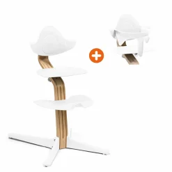 Outlet Set Nomi® Stuhl Oak White mit Baby Set Treppenhochstühle