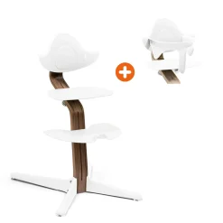 Set Nomi® Stuhl Walnut White mit Baby Set Treppenhochstühle