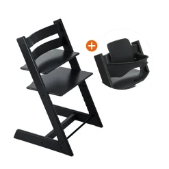 Outlet Set Tripp Trapp® Schwarz mit Baby Set Treppenhochstühle