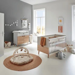 2-teiliges Spar-Set Babyzimmer Lovis mit Kommodenfüßen 92 cm für die schmale Wickelkommode Babyzimmer Sets